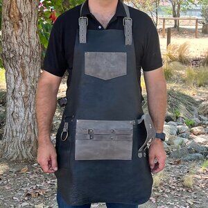 Premium Leather Apron - Color Black